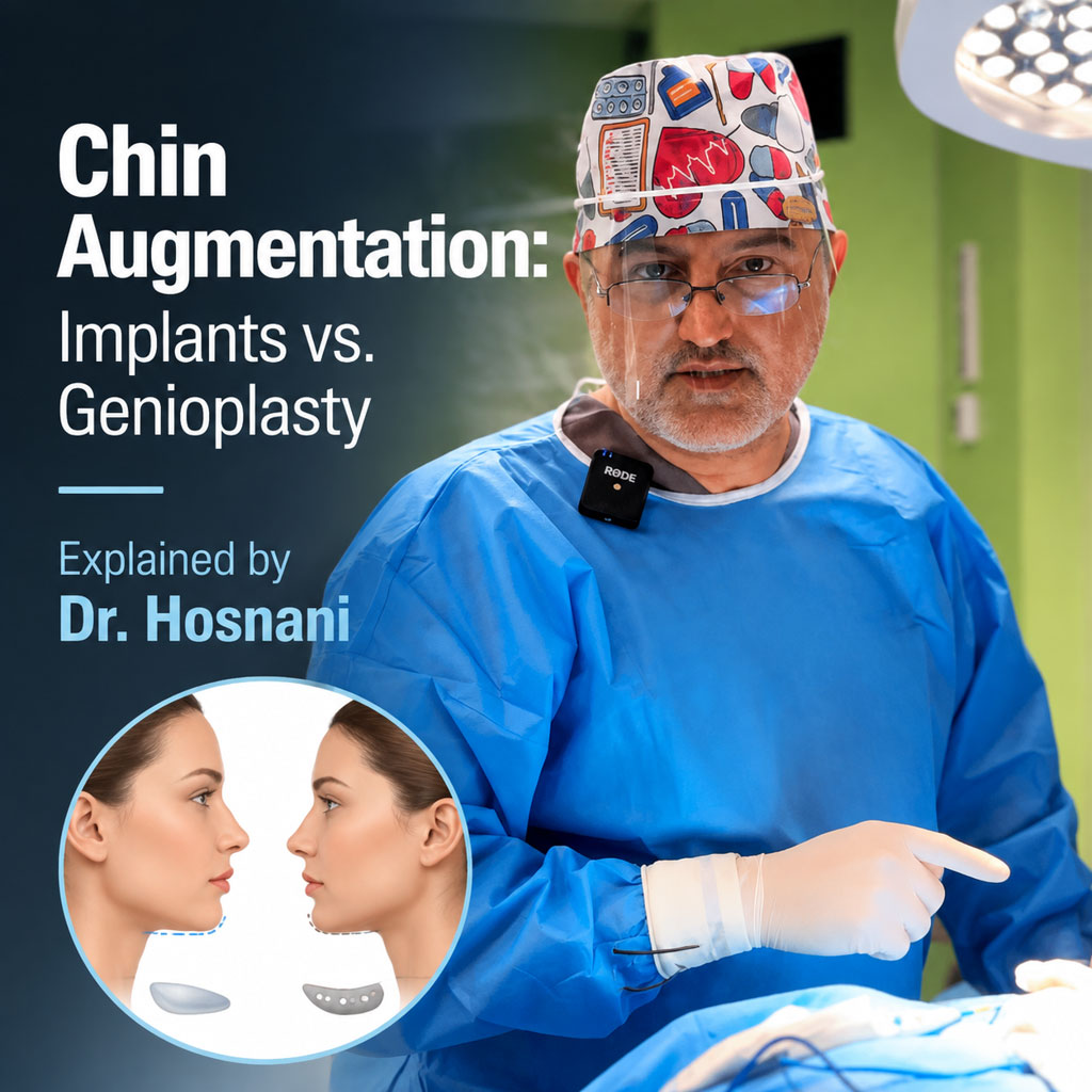 Chin Augmentation: Implants vs. Genioplasty Explained by Dr. Hosnani
