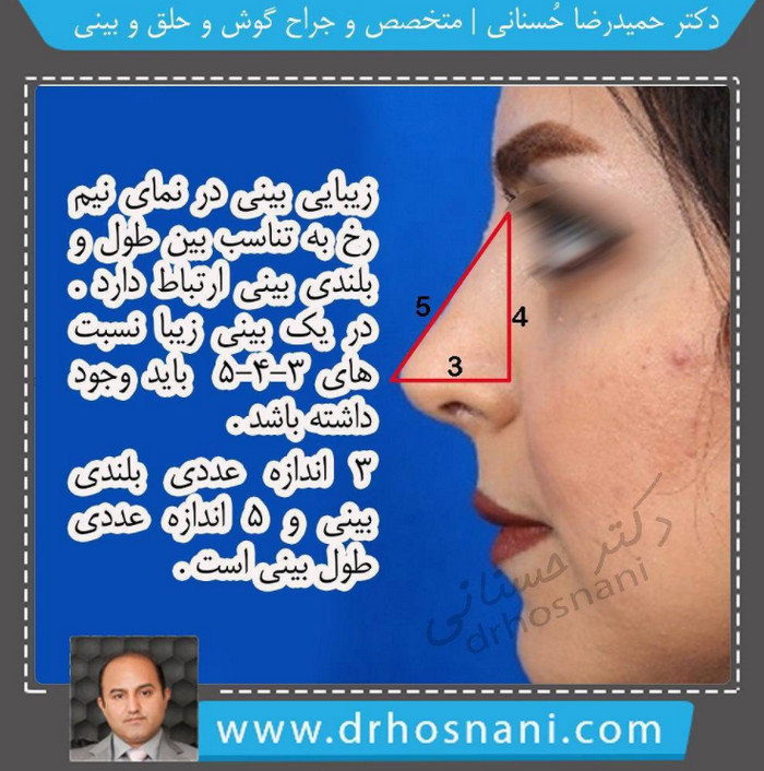 زیبایی بینی در نمای نیم رخ